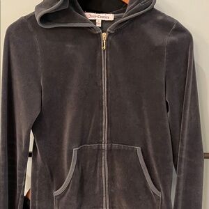 Juicy Couture charcoal gray  Velour Hoodie Jacket